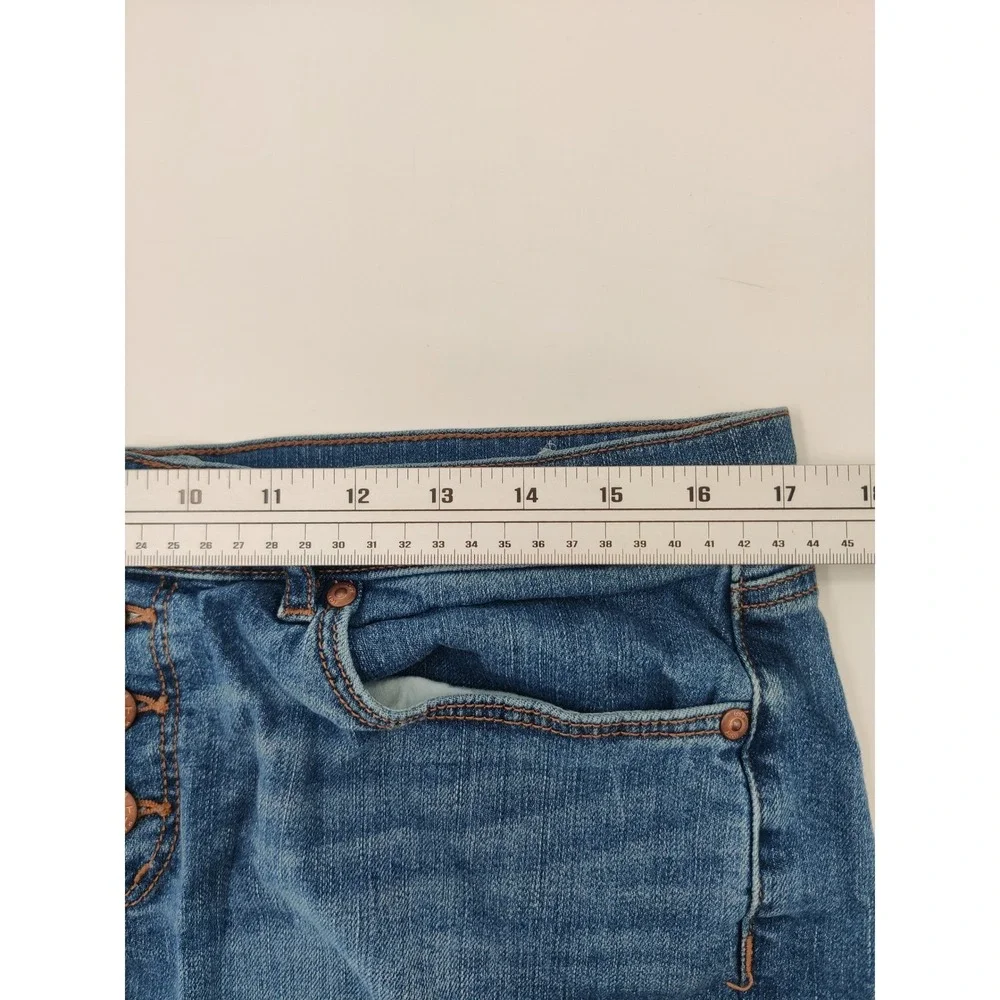 Loft Outlet Womens Denim‎ Shorts Medium Wash Button Fly Raw Hem Size 10